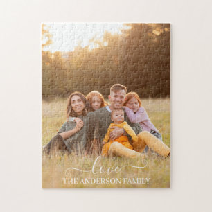 Personlig familjenamn Foto minne Pussel