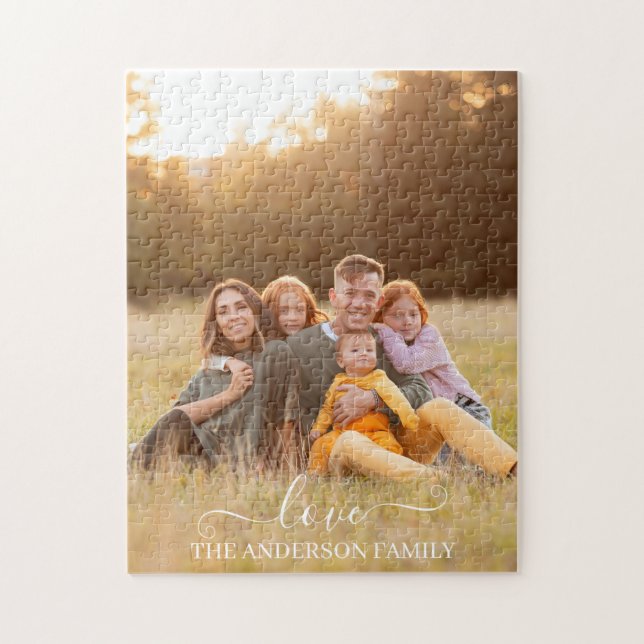 Personlig familjenamn Foto minne Pussel (Vertikal)