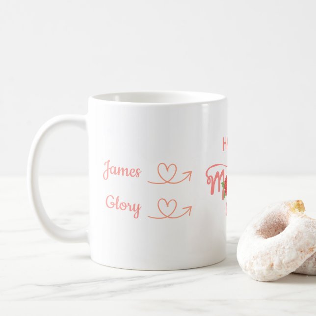 Personlig Familjenamn Kärleksdesign för Mors Dag Kaffemugg (Med munk)