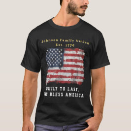 Personlig Familjenamn Patriotisk Amerikansk Flagga T Shirt
