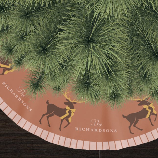 Personlig Familjenamn Ren Jul Julgransmatta Borstad Polyester (44 inches in diameter)