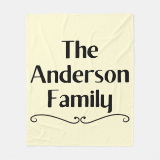 Personlig familjenamnsfilt – Neutral beige M Fleecefilt