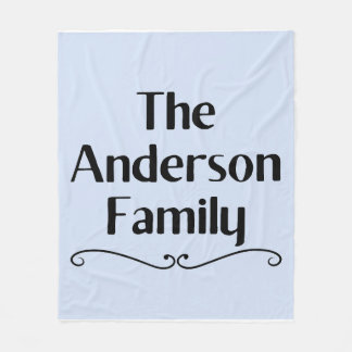 Personlig familjenamnsfilt – Neutral beige M Fleecefilt