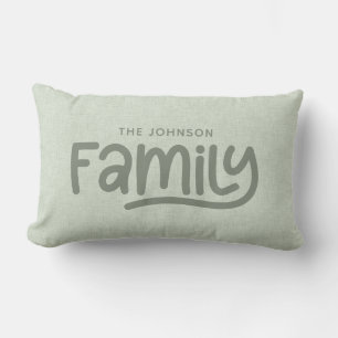 Personlig familjenamnstypografi Sage Lumbarkudde