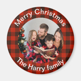 Personlig-familjens fotochristmas keepsaké magnet