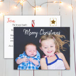 Personlig-familjens fotojul helg vykort<br><div class="desc">Lägg bara till foto från dina barn eller din familj till det här söta God jul-vykortet. Det är ett sött och prisvärt sätt att säga God jul till dina vänner och familj och uppdatera dem med ett foto! Späd ut små accenter på baksidan av vykortet, t.ex. en pipa från candy...</div>