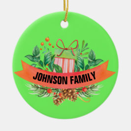 Personlig-familjens fotojulprydnad julgransprydnad keramik