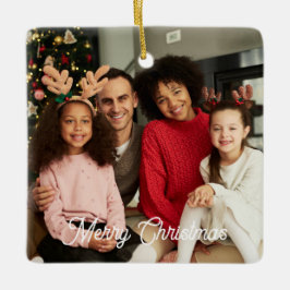 Personlig-familjens fotojulprydnad julgransprydnad keramik