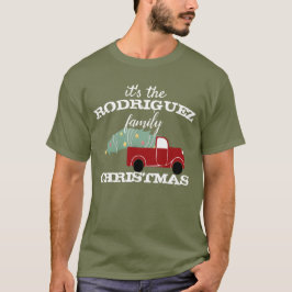 Personlig Familjens jul, Röda Lastbil och Träd T Shirt