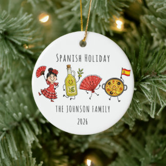 Personlig familjeresa till Spanien Julgransprydnad Keramik