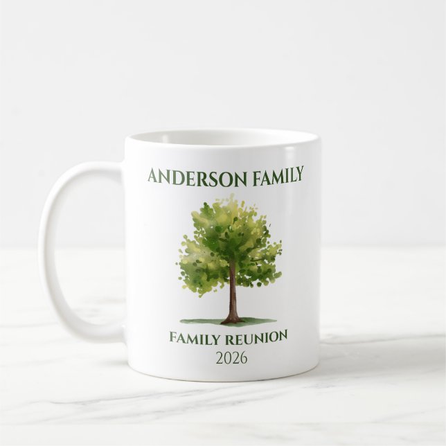 Personlig familjeträd Återföreningsmugg Kaffemugg (Vänster)