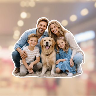 Personlig familjeutskuren foto klistermärken