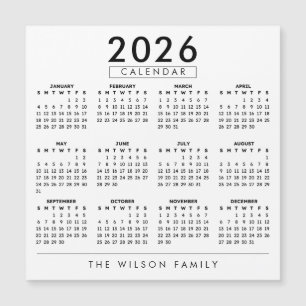 Personlig Familjeväggkalender 2026