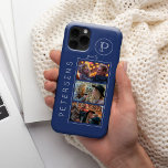 Personlig familjs fotokollage monogram<br><div class="desc">Anpassa iphone case med din familj namn,  inledande monogram och 3 foton.                 Du kan ändra färgen på text och bakgrund efter att du har valt Anpassa detta designalternativ.</div>