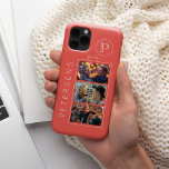 Personlig familjs fotokollage monogram<br><div class="desc">Anpassa iphone case med din familj namn,  inledande monogram och 3 foton.                 Du kan ändra färgen på text och bakgrund efter att du har valt Anpassa detta designalternativ.</div>