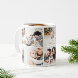 Personlig Family 10 Photo Collage Kaffemugg