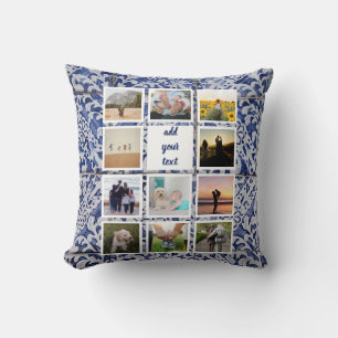 Personlig Family 11 Photo Anpassningsbar Collage Kudde