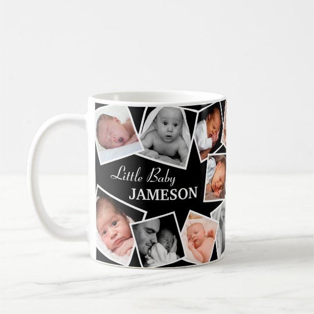 Personlig Family 17 Photo Collage Kaffemugg (Vänster)