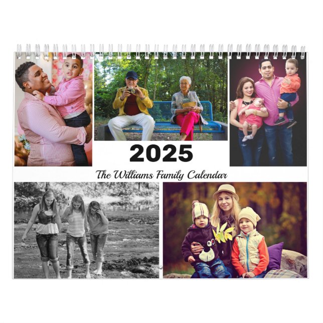 Personlig Family 17 Photo Collage Template 2025 Kalender (Omslag)