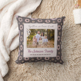 Personlig Family 1-Blommigt Modern Namn Kudde