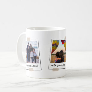 Personlig Family 3-fotokollage för Anpassningsbar Kaffemugg