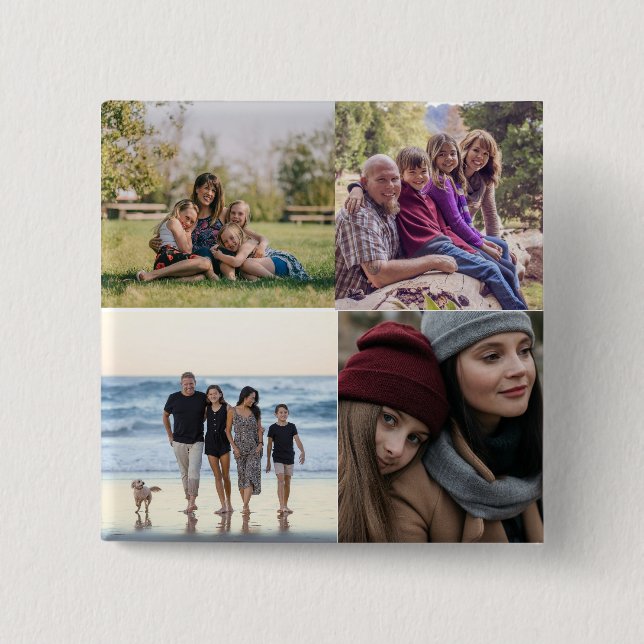 Personlig Family 4-foto Knapp (Framsida)