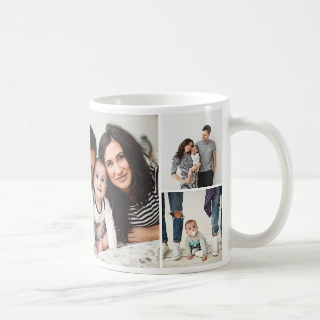 Personlig Family 7-fotokollage Kaffemugg (Höger)