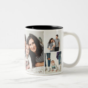 Personlig Family 7-fotokollage Två-Tonad Mugg