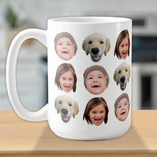 Personlig Family Ansikte 3 Foton Cute Coffee Mugg