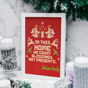 Personlig Family Blessings-julsignatur Poster