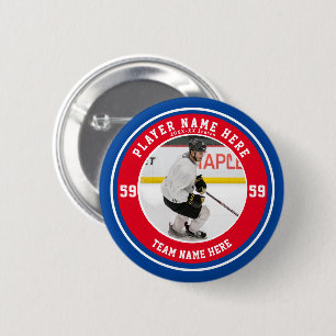 Personlig Family Blue Red Team Ice Hockey Knapp