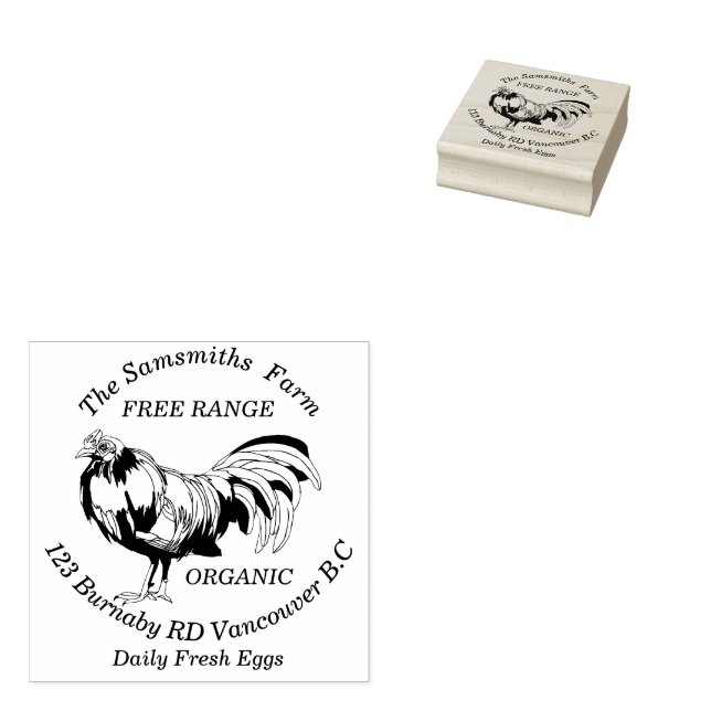 Personlig Family Business Chicken Egg Farm Stämpel (Stämplad)