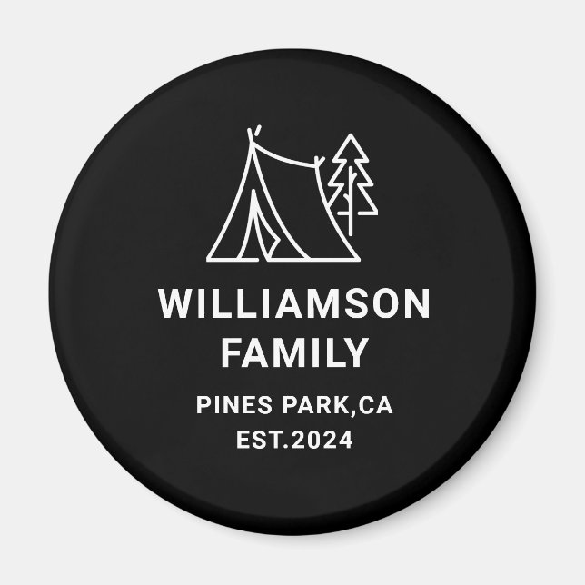 Personlig Family Camping Resa Reunion keepsak Magnet (Framsidan)