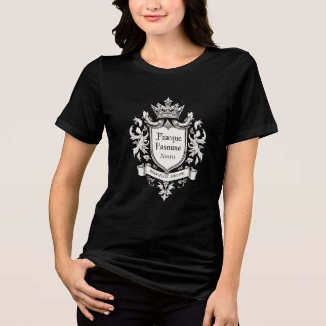 "Personlig Family Crest T-Shirt - Anpassningsbar H (Framsida)