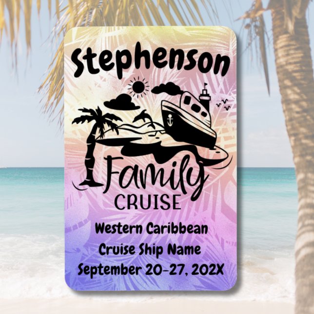 Personlig Family Cruise Door Decor Decor Magnet (Colorful Family Cruise Door Magnet | Stateroom Door Marker)