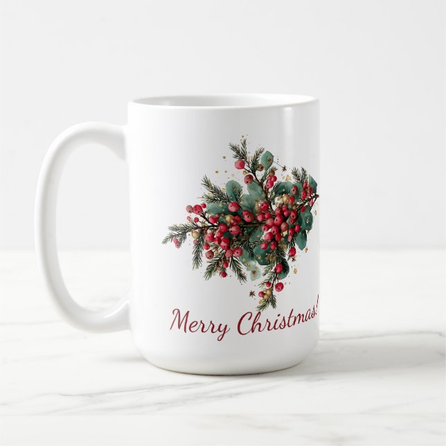 Personlig Family God jul Design Kaffemugg (Vänster)
