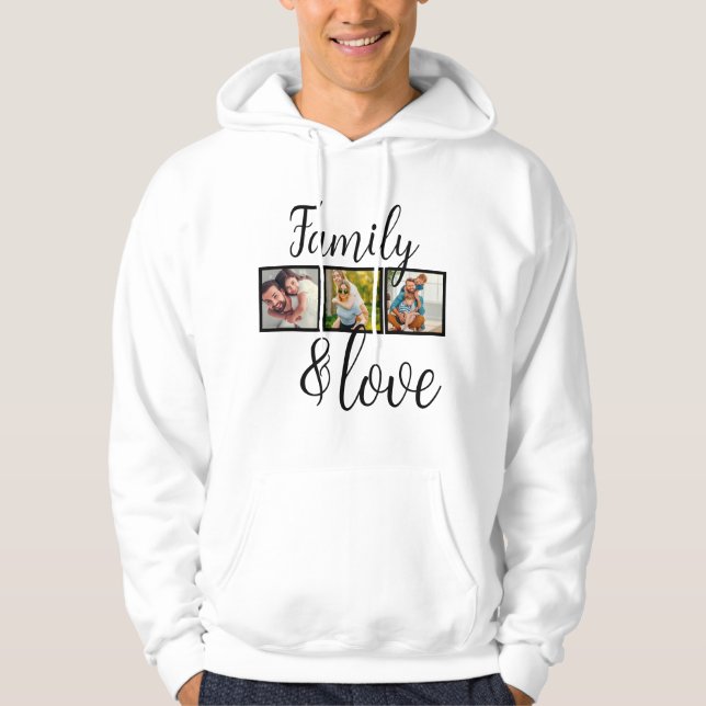Personlig Family & Kärlek Photo Collage Hoodie (Framsida)