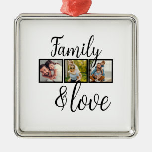 Personlig Family & Kärlek Photo Collage Julgransprydnad Metall