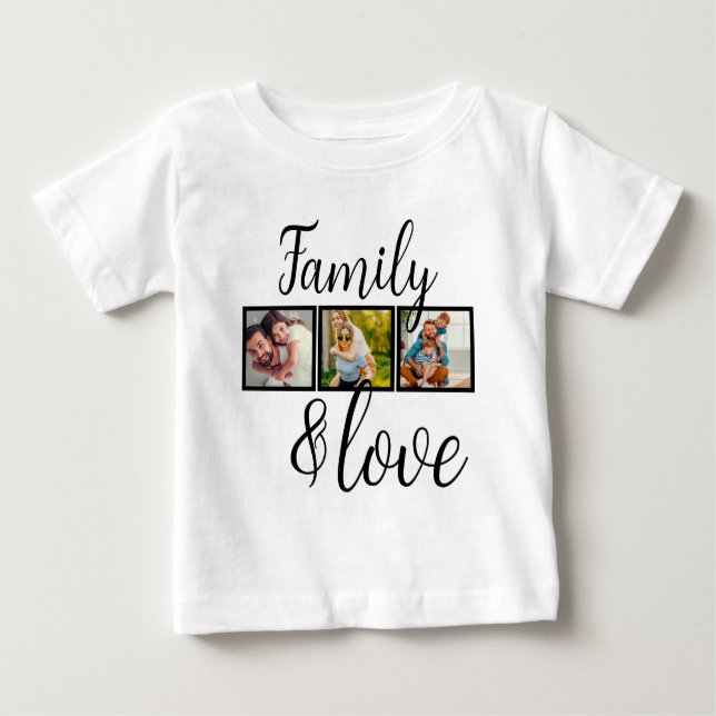 Personlig Family & Kärlek Photo Collage T Shirt (Framsida)