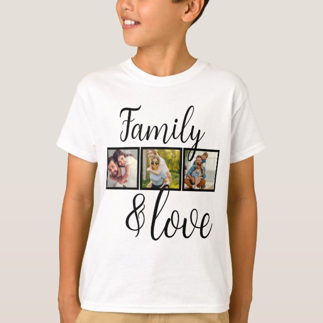 Personlig Family & Kärlek Photo Collage T Shirt (Framsida)