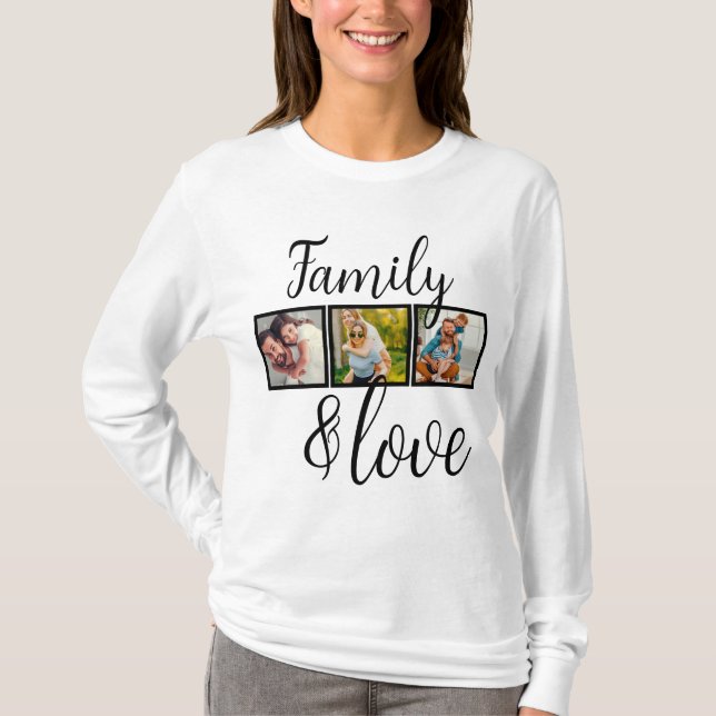Personlig Family & Kärlek Photo Collage T Shirt (Framsida)