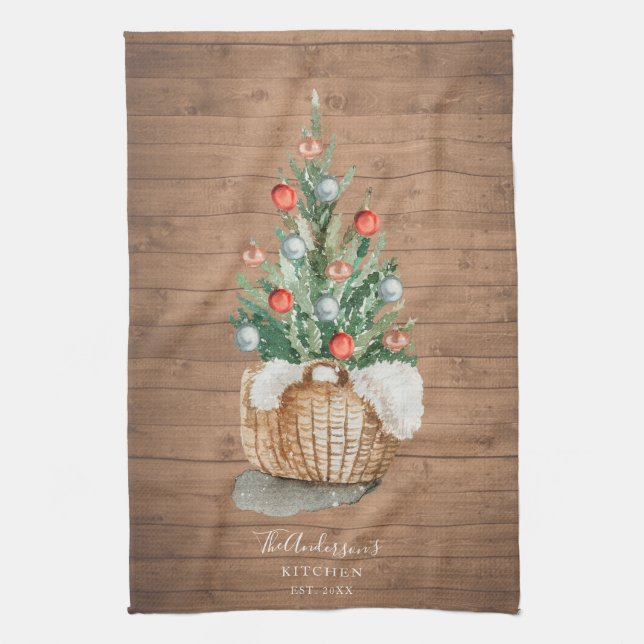 Personlig Family Kitchen Julgran Towel Kökshandduk (Vertikal)