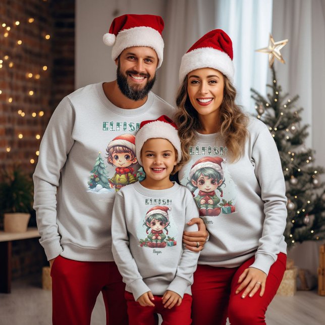 Personlig Family Matchande jul-Elf Lång Ärmad Tröja (Skapare uppladdad)