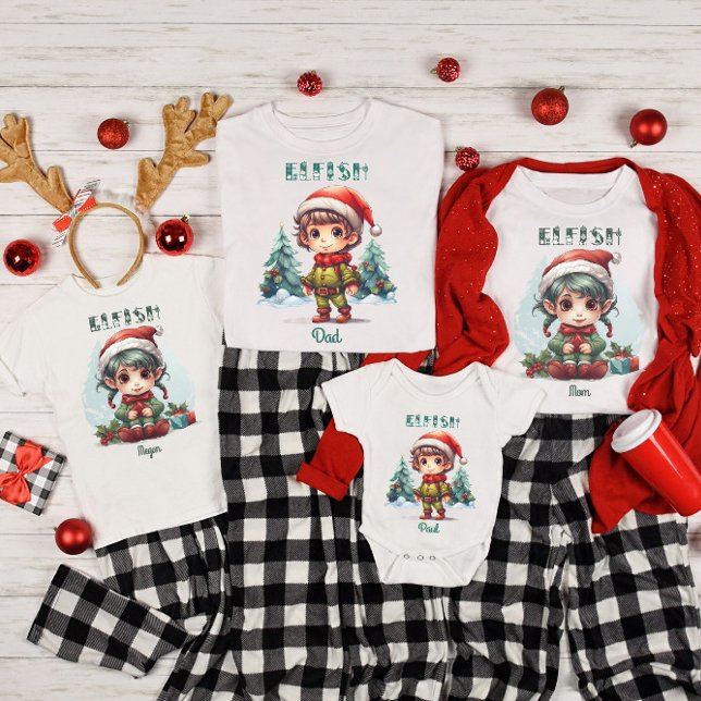 Personlig Family Matchande jul-Elf T Shirt (Skapare uppladdad)