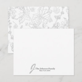 Personlig Family Monogram Namn Elegant-skript Anteckningskort