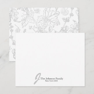 Personlig Family Monogram Namn Elegant-skript Anteckningskort