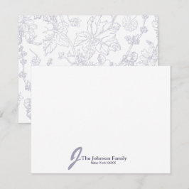 Personlig Family Monogram Namn Elegant-skript Anteckningskort