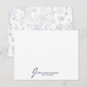 Personlig Family Monogram Namn Elegant-skript Anteckningskort