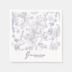 Personlig Family Monogram Namn Elegant-skript N Pappersservett