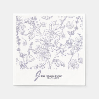 Personlig Family Monogram Namn Elegant-skript N Pappersservett